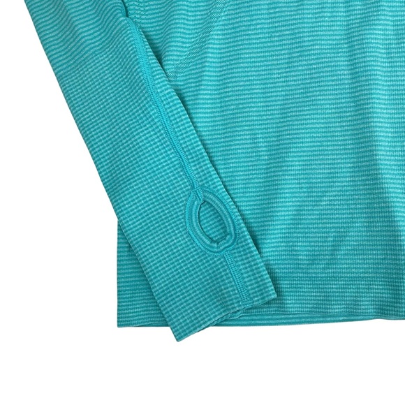 lululemon Swiftly Tech Long Sleeve Scoop Heathered Blue Tropics Sz 4 - Picture 9 of 15